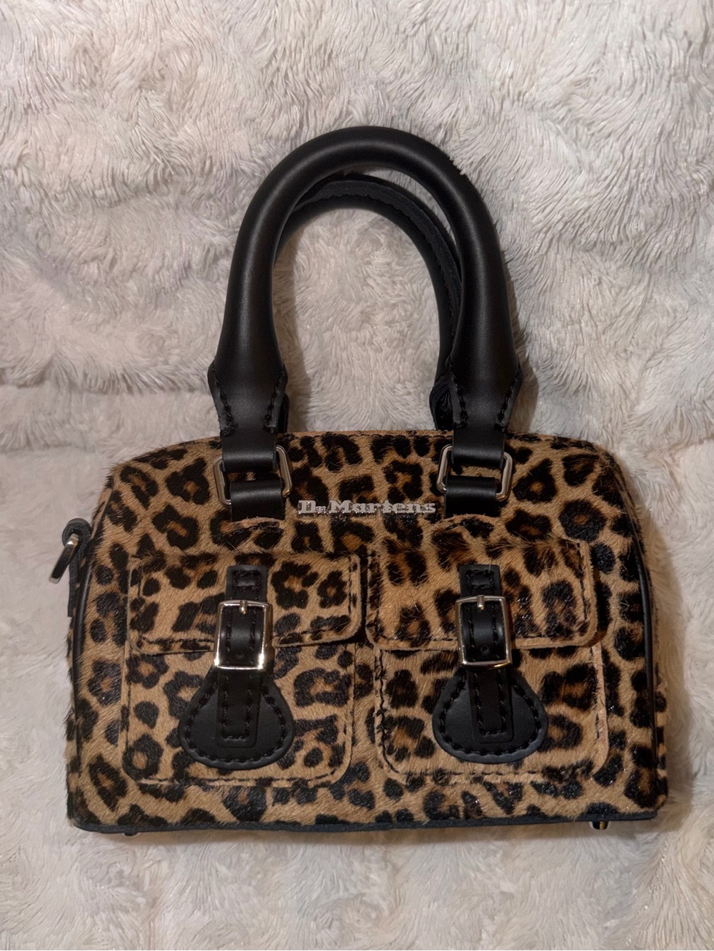 Dr. Martens Leopard Print Satchel - Black & Brown